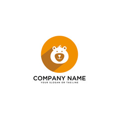 teddy bear logo design vector template white background