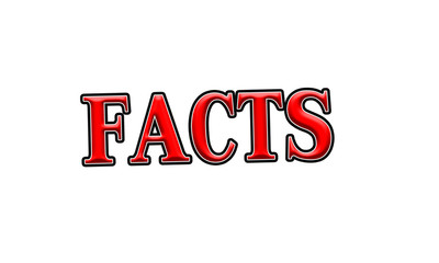 facts Red-White-Black Sign or Stamp Text on white backgroud