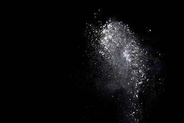 Fototapeta na wymiar abstract white dust explosion on a black background. 