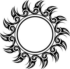 Tribal Tattoo Sun Design