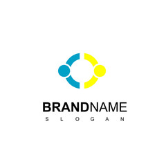 Flat People Logo Vector In Isolated White Background