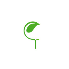 Letter T Nature Logo With Leaf Symbol