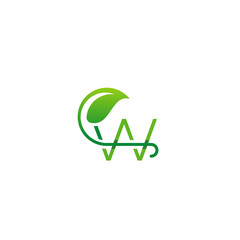 Letter W Nature Logo With Leaf Symbol