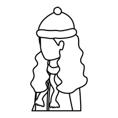 young woman with christmas hat character