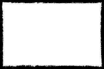 Obraz premium Black frame hand drawn on white background. Paint strokes with a dry brush