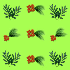 Green palm leaves pattern for nature concept,tropical leaf on green background