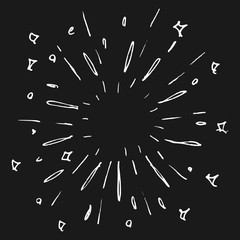 Obraz premium doodle design element, starburst, firework, sunburst, explosion for concept design.