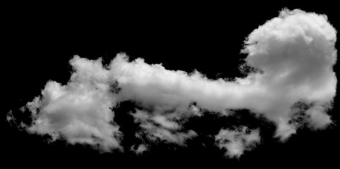 White cloud isolated on black background,Textured smoke,brush effect