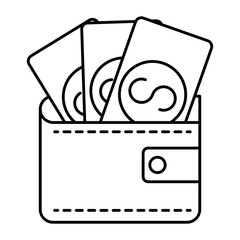 wallet with bills money dollars