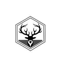 Modern Deer Head Illustration Logo,Logo for buttons, websites, mobile apps and other design needs. Vector image of contour label 