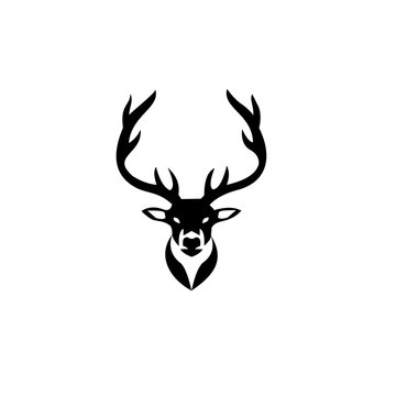 Modern Deer Head Illustration Logo,Logo for buttons, websites, mobile apps and other design needs. Vector image of contour label 