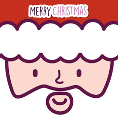 merry christmas celebration cute santa claus face cartoon
