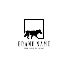 wolf logo design vector template white background