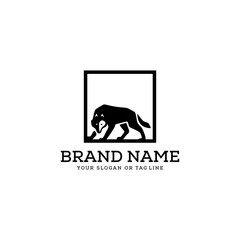 wolf logo design vector template white background