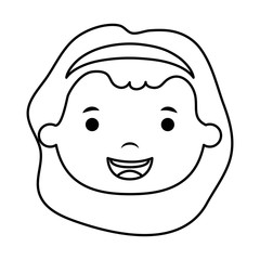 Obraz na płótnie Canvas cute little girl head comic character