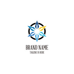 creative six star design logo, element six white background