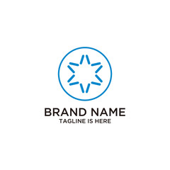 creative six star design logo, element six white background