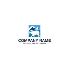 bear logo design vector template white background
