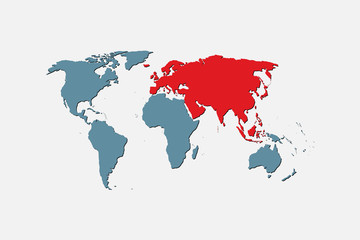 Vector world map template global color earth.