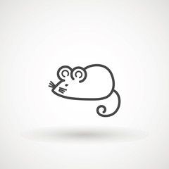 Mouse vector icon. Line vector figure of mouse. Vector outline forest animal for web and design. Chinese horoscope thin line icon.