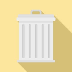 Steel recycle bin icon. Flat illustration of steel recycle bin vector icon for web design
