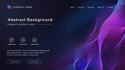 Fotobehang Gradient abstract landing page with dark and colorful space wave background © ghaziarmy