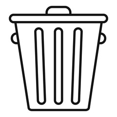 Steel recycle bin icon. Outline steel recycle bin vector icon for web design isolated on white background