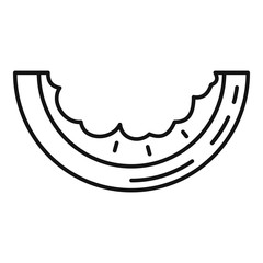Eaten watermelon slice icon. Outline eaten watermelon slice vector icon for web design isolated on white background