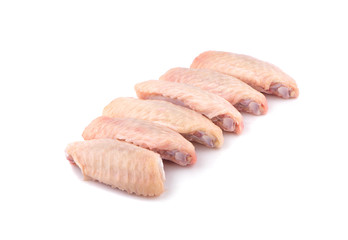 raw chicken wings on a white background