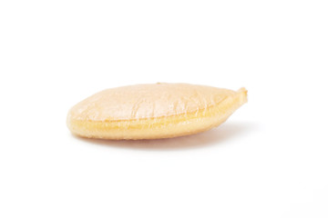 Processed Pumpkin seeds isolated on white background with clipping path