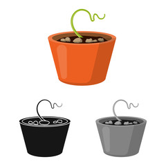 Isolated object of pot and sprout symbol. Graphic of pot and plant stock symbol for web.