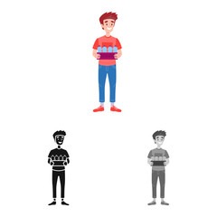 Isolated object of trash and guy symbol. Graphic of trash and rubbish stock vector illustration.