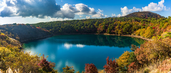 初秋 霧島 不動池 紅葉