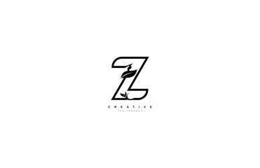 abstract stylized linear curve flourishes monogram Z Logo