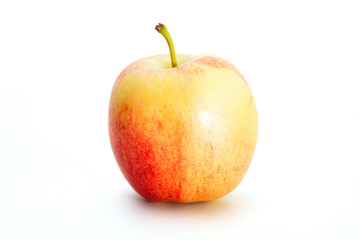 Delicious appetizing beautiful fresh red apple isolated on a white background.