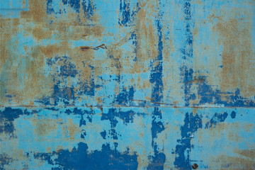 old rusty blue metal surface