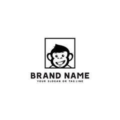 monkey logo design vector template white background