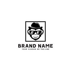 monkey logo design vector template white background
