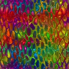 Naklejki  Szklana tekstura z wzorem, kolor tęczy, ilustracja 3d