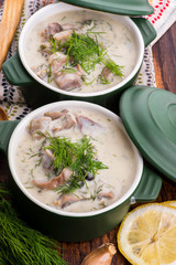 turkish traditional tripe soup; iskembe corbasi and offal soup