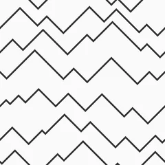 Deurstickers Bergen Abstracte zig zag lijnen naadloze patroon. Gestileerde bergen.