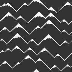 Abstract mountains with snowy peaks seamless pattern.