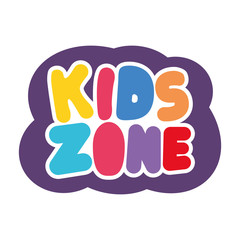 kids zone lettering label icon