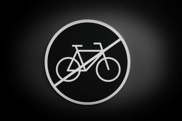 Sign of prohibition of the bike