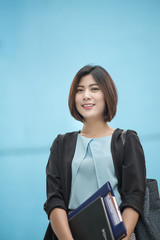 Young smiling business woman Outdoor portrait