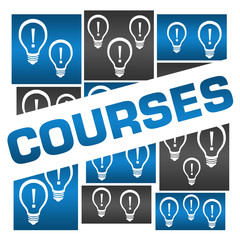 Courses Blue Grey Bulbs Grid Badge Style 