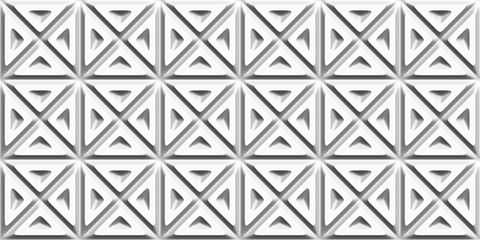 Abstract Geometric 3D white background. Seamless pattern. Rendering illustration.
