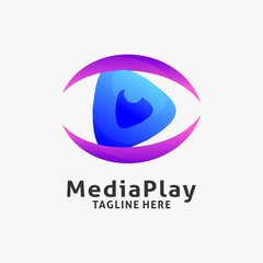 Media play logo design
