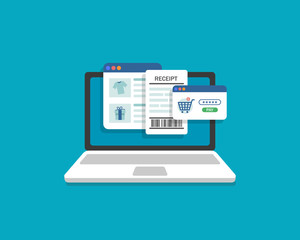 E-commerce and m-commerce flat vector illustration design. Online shopping, e-banking, discounts