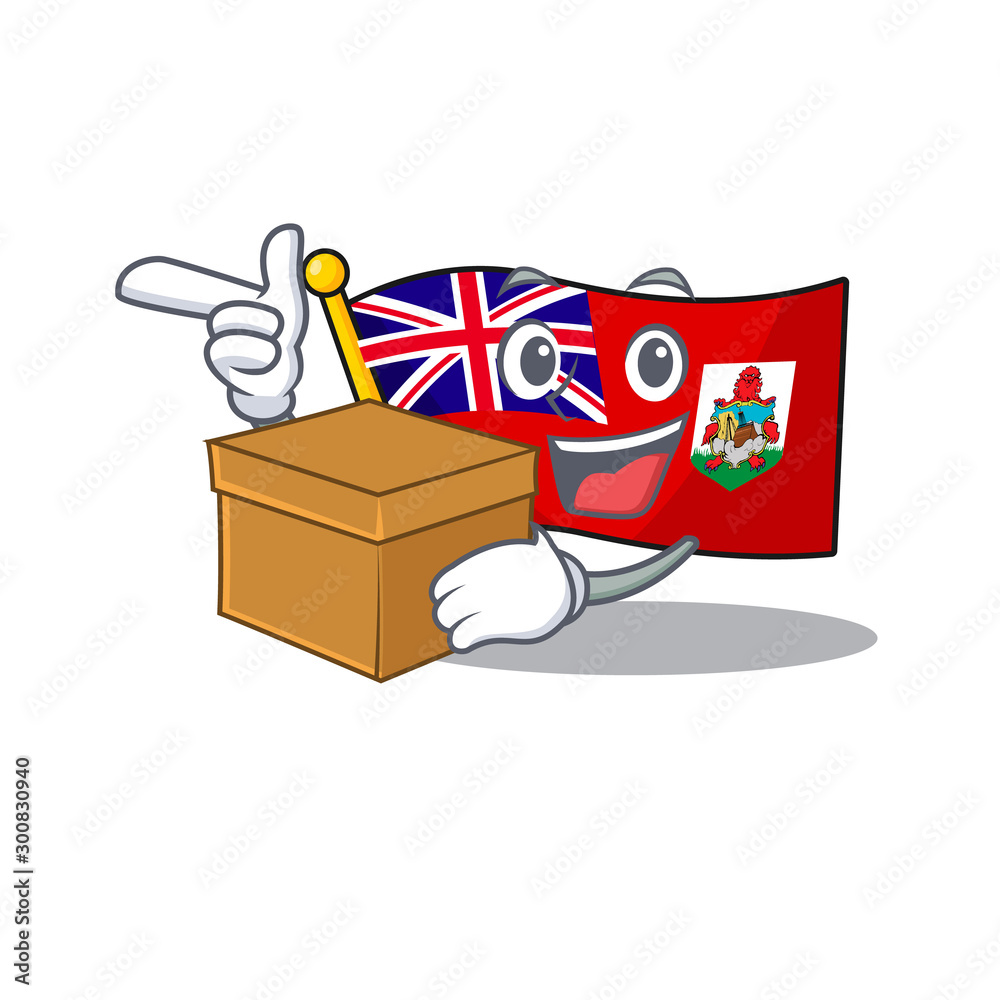 Canvas Prints illustration flag bermuda on the with bring box mascot